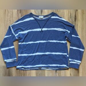 Blue and White Striped Women's Top